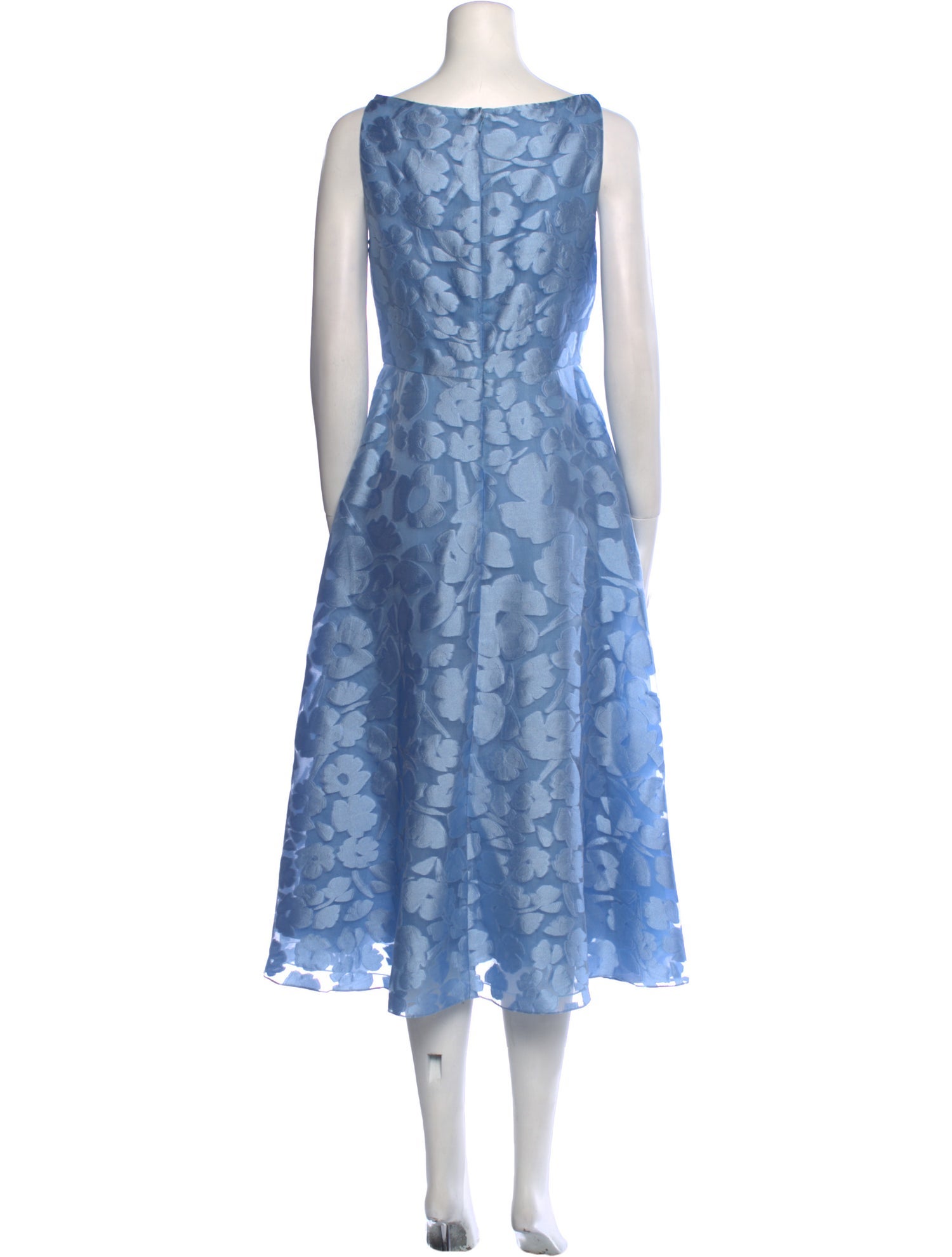 Lela Rose Floral Print Midi Length Dress